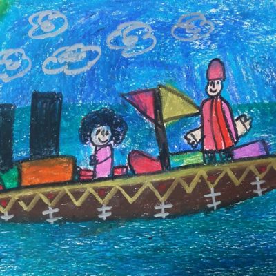 نقاشی خلاق . اثر ثنا حیدریان . ۶ ساله .سال ۶ ۹
