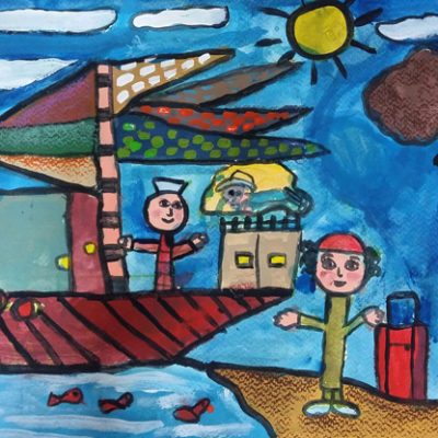 نقاشی خلاق . اثر ستایش حیدریان . ۸ ساله . سال  ۶ ۹