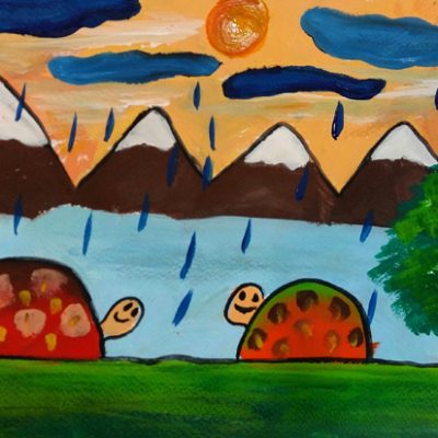 نقاشی خلاق . اثر امیرعلی بیژنگ . ۱۰ ساله .سال ۶ ۹