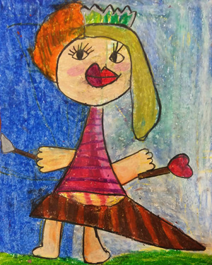 نقاشی خلاق . اثر ثنا حیدریان . ۶ ساله .سال ۶ ۹