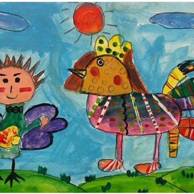 نقاشی خلاق . اثر ستایش حیدریان . ۸ ساله . سال  ۶ ۹