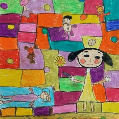 نقاشی خلاق . اثر مبینا قلی پور . ۱۰ ساله .سال ۶ ۹