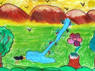 نقاشي خلاق . اثر عسل پورعليزاده . ۷ ساله . سال ۹۲