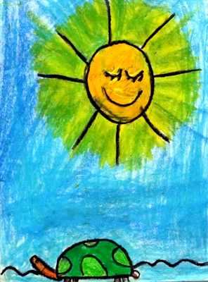 نقاشي خلاق . اثر ايليا كريمي نژاد . ۶ ساله .سال ۹۲