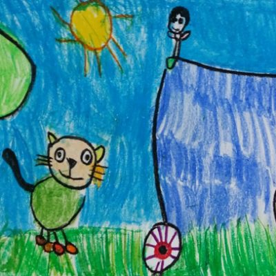 نقاشی خلاق .اثر شروین شایگان .4 ساله .سال ۶ ۹