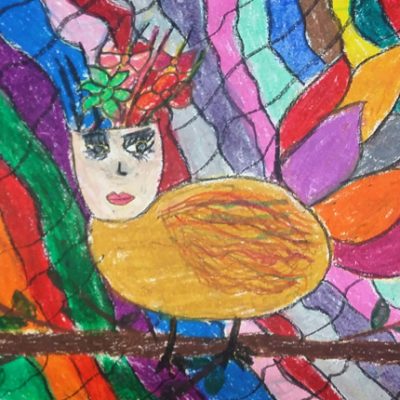 نقاشی خلاق . اثر اکیمیا پوراسد . ۹ ساله .سال ۶ ۹