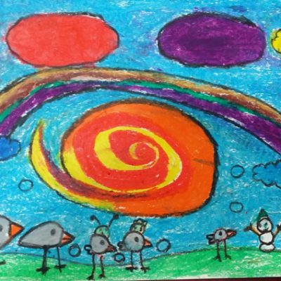 نقاشی خلاق . اثر فاطیما شعبانی  . ۸ ساله . سال  ۶ ۹