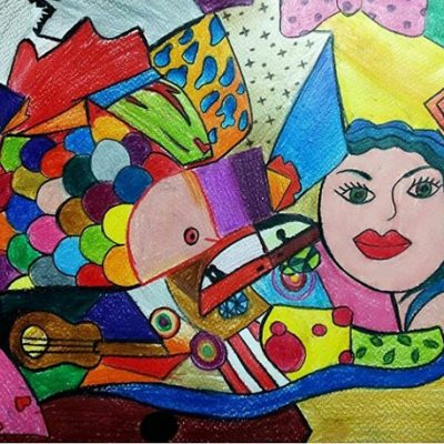 نقاشی خلاق . اثر نیکو رخشان . ۹ ساله .سال  ۹۴