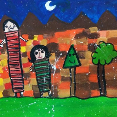 نقاشی خلاق . اثر پارمیس پیرعلایی . ۹ ساله .سال ۶ ۹