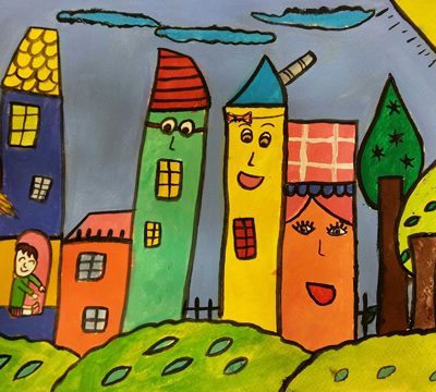 نقاشی خلاق . اثر ملیکا جم جامپور .۱۰ ساله .سال ۶ ۹