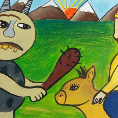 نقاشی خلاق . اثر امیرعلی بیژنگ . ۱ ۱ ساله .سال  ۶ ۹