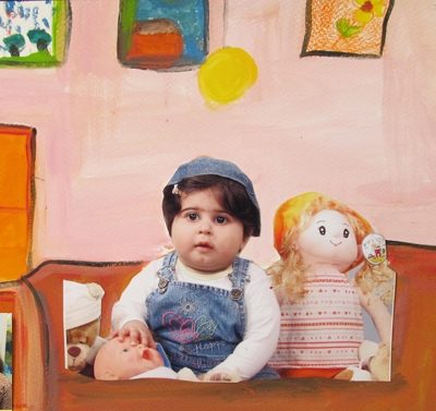 کلاژ نقاشي . اثر سما سمناني . ۹ ساله . سال ۹۲