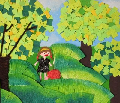 كلاژ نقاشي . اثر مريم روحي . ۱۱ ساله . سال ۹۲