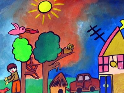 نقاشي خلاق . اثر امير اسمي . ۸ ساله . سال ۹۳